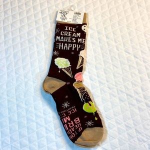 NWT Socks-Primitives By Kathy. One Size Fits Most. Ice Cream Makes Me Happy. NWT